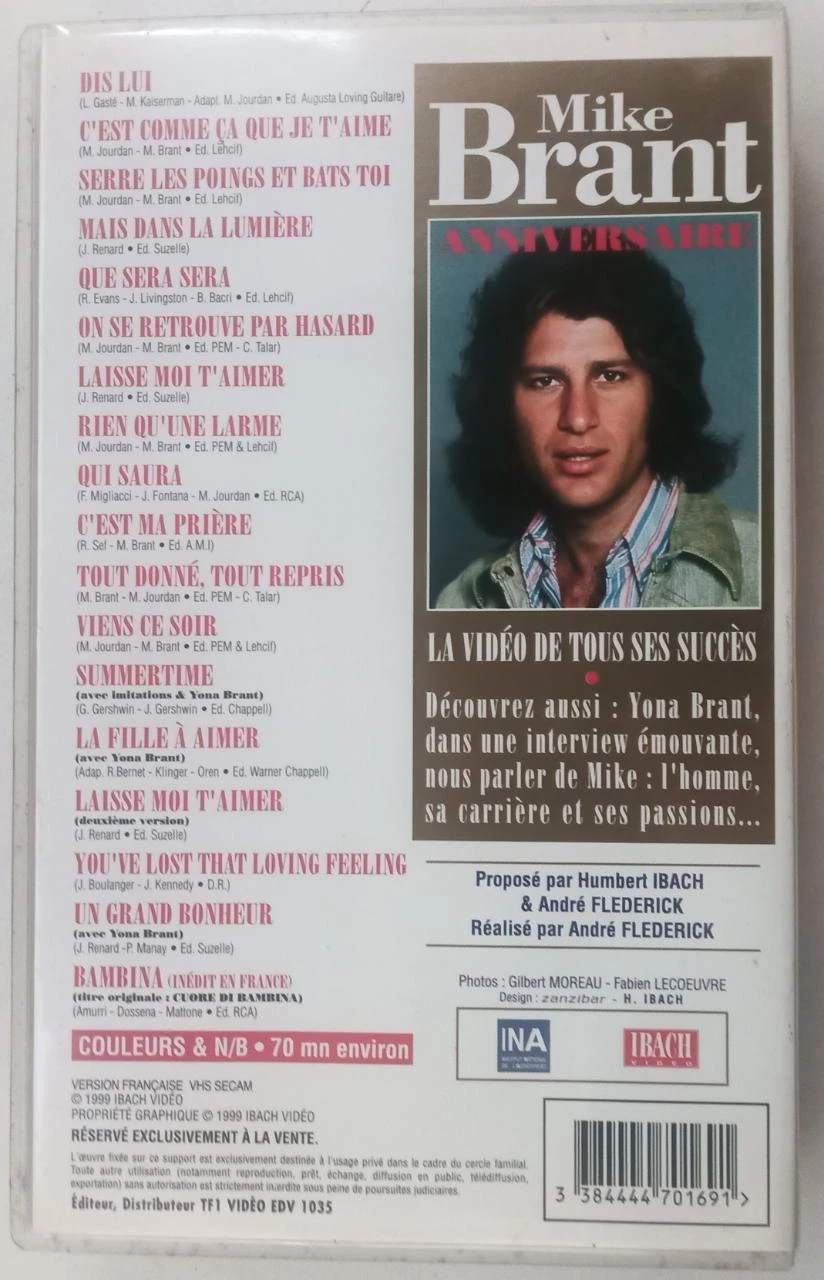 Mike Brant – Anniversaire – VHS musical TF1 / Tréma – photo 4